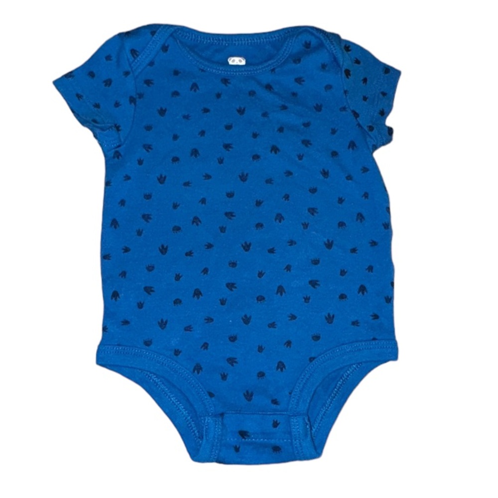 3 FOR $10 ROCOCO 6M Royal Blue Crown Print Cotton Bodysuit